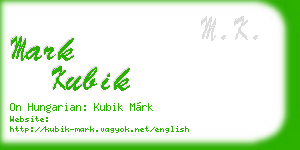 mark kubik business card